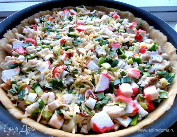 Выкладываем в охлаждённое тесто...