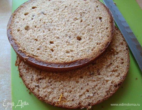 Коржи разрежем поперек