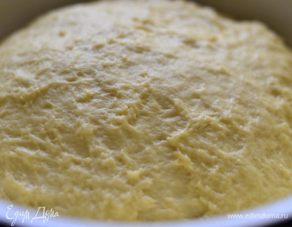 На третий раз тесто выложить на присыпанный слегка мукой пергамент и 