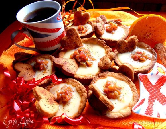 Вывод: тарталетки, слава Богу,получились... Но крем, хоть и вкусный,немного жидковат..., я бы взяла только 200 мл молока или даже воспользовалась своим кремом на сгущёнке!