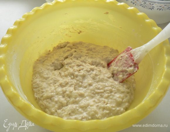 смешать сухую смесь с йогуртовой ..