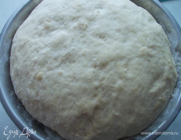 Положите тесто в миску и накройте влажным полотенцем. Поставьте в теплое место на час, тесто должно увеличиться в размерах в несколько раз.