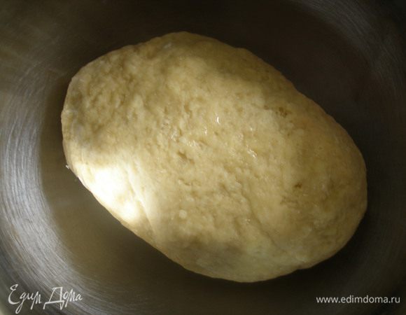 Скатать его в шар и положить в слегка смазанную маслом миску. Накрыть и поставить в тепло на 1 - 2 часа.