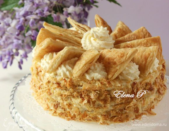 А это просто пример оформления моего «Наполеона» почти из такого же теста.