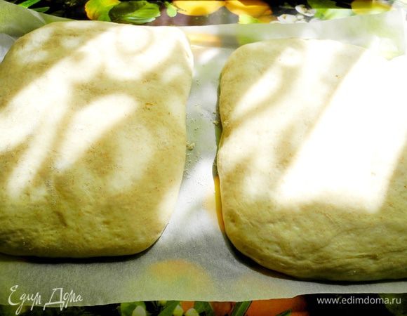 Вот такие пухлявенькие они получаются.
Пока они подходят нагреваем духовку вместе с противнем до 230 градусов Цельсия.
