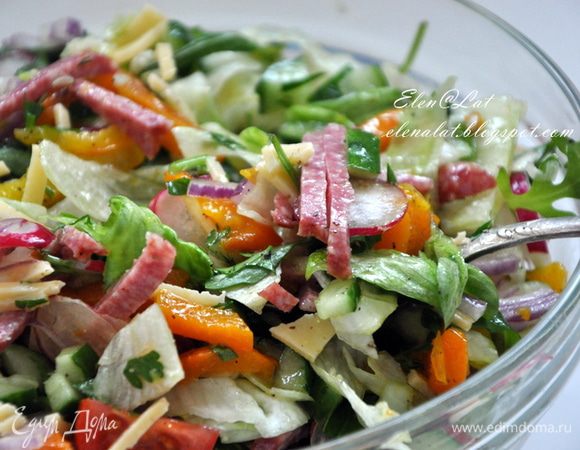 Все салат готов, к столу подавать тот же час. Вкусно, попробуйте.
Приятного аппетита!!!!!!!!!