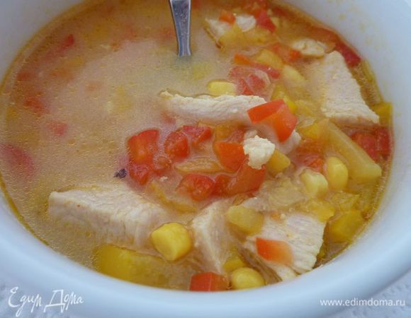 Большое Спасибо Оличке - Мурзик за прекрасный рецепт супа Куриный суп по-мексикански http://www.edimdoma.ru/retsepty/54735-kurinyy-sup-po-meksikanski,  нам очень понравился!!! 