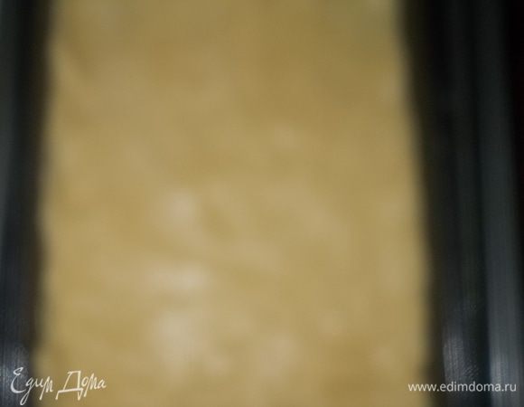 Замешанное тесто выложить на небольшой противень.