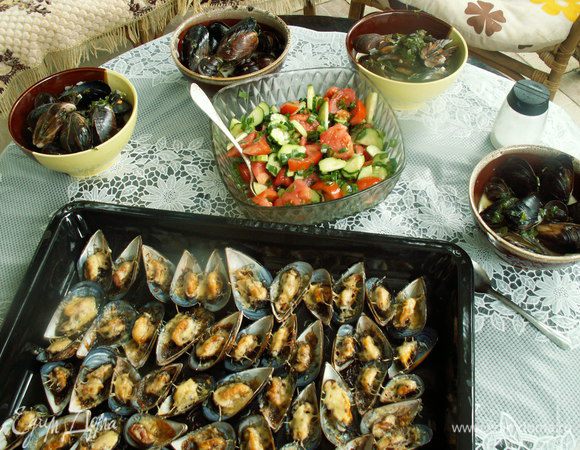 Вот такой дачный обед из мидий у нас получился! 