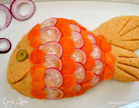 В общем, в деле оформления и украшения этой "рыбки" предлагаю Вам пофантазировать с Вашим ребенком! ))) У нас получилось как-то так... )))