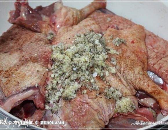 Все хорошо перемешать и … отправляем эту мастырку к утке.