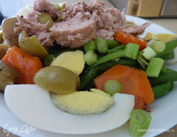 Спасибо Светочке  - Стелла -  за рецепт салата 

" Салат с тунцом и зеленой фасолью " - 

http://www.edimdoma.ru/retsepty/54804-salat-s-tuntsom-i-zelenoy-fasolyu  

Очень вкусно , прекрасное сочетание продуктов . 
