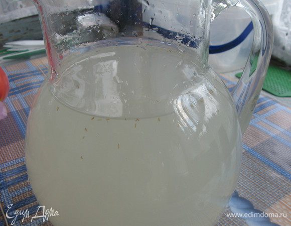 Затем процеживаем  готовый квас в кувшин, ставим в холодильник и пьём с удовольствием. Чтобы следующая порция кваса приготовилась быстрее, предыдущий напиток сливать не до конца. Оставить в банке примерно 1 стакан жидкости.