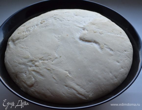 Переложите тесто в чистую посуду, предварительно смазав её стенки и дно растительным маслом. Прикройте ёмкость полотенцем и дайте тесту подойти
Тесто должно увеличится в 2-3 раза.