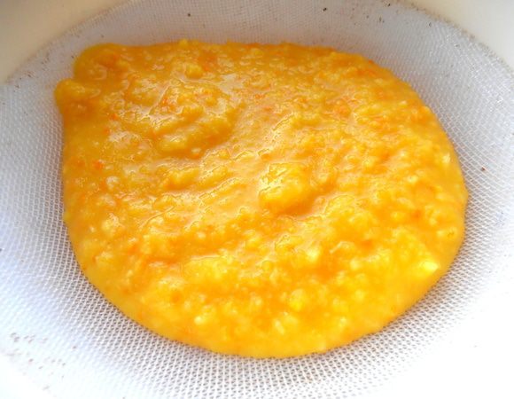 Отжимаем в марле или на мелком сите...