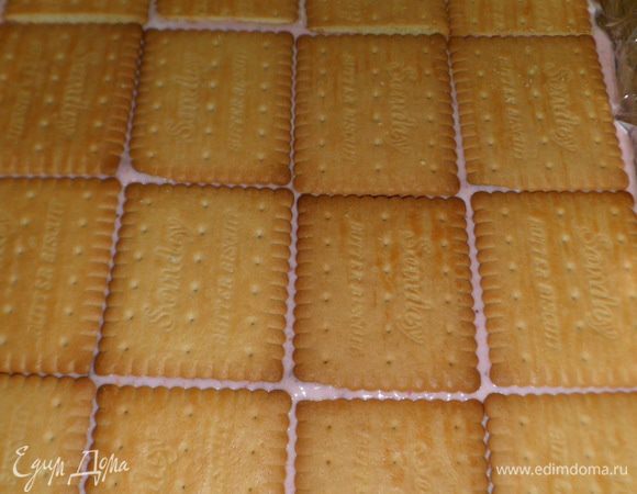 затем опять слой печенья