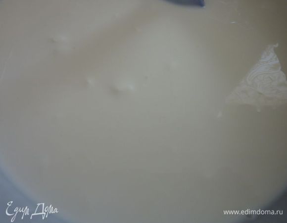 Развести желатин согласно инструкций (залить 1/3 стакана холодной воды и через 20 минут нагреть на паровой бане - не давать закипеть )и смешать тонкой струйкой с уогуртом . В большой миске  с помощью электрического миксера  , взбить творог  минуты 1-2 . Добавить сахарную пудру, йогурт с желатином, ваниль и щепотку соли и взбивать до однородной массы.