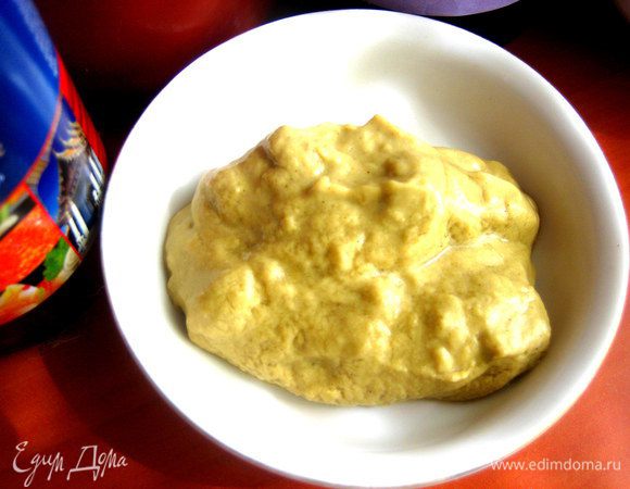 По рецепту порошок горчицы нужно смешать с кунжутным маслом и дать постоять... У меня готовая горчица покупная.