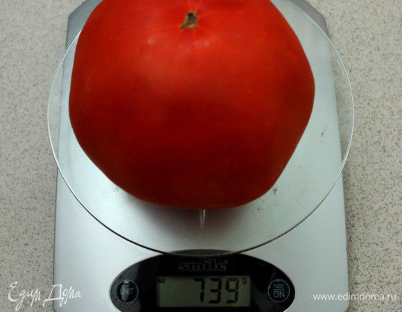 Вот такой у меня помидор))) Он не из Чернобыля, не переживайте)))))))))))))) Этот помидор я собственноручно сорвала с куста в Краснодаре и вырос он без всяких пестицидов на огороде моей тетушки)))