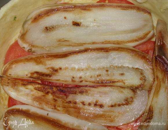 ...затем сверху баклажаны...