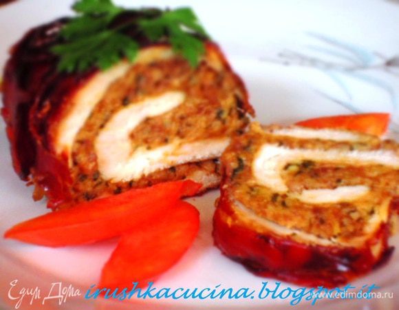 Освободить от ниток, нарезать и подавать. Приятного аппетита:)