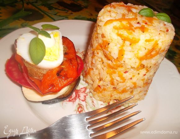 Подаем башенки с рисом, сервируя как нам нравится)))
Приятного аппетита:-))