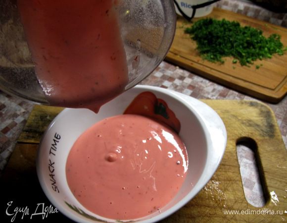 Тесто должно быть густым, как сметана.