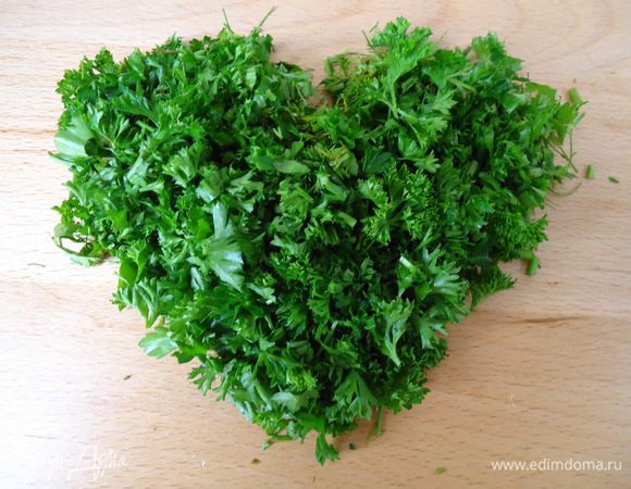 Порубить зелень.
