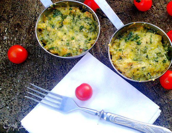 Запекаем в духовом шкафу при 230С 8-10 мин