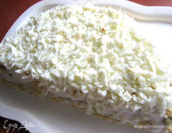 И вот добрались до белкового слоя! Только сверху...