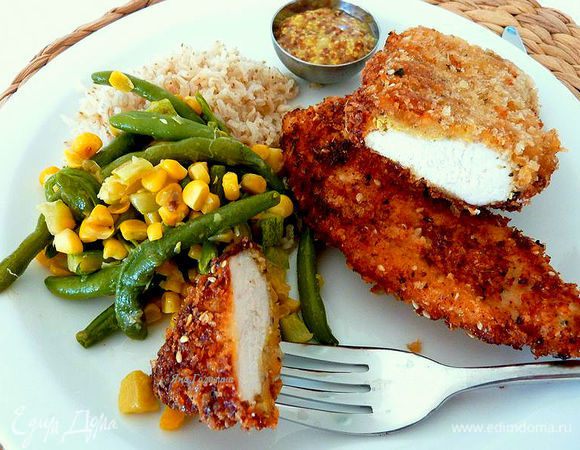 Я поддавала с суккоташем, бурым рисом и горчицей с чесноком . 
