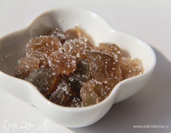 Цукаты можно обвалять в сахарном песке. Хранить в плотно закрытой посуде в холодильнике. 