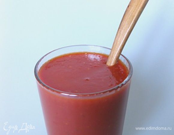 Овощам дать немного остыть и протереть через сито, попробовать еще раз на соль и сахар, по необходимости подкорректировать вкус.
Получается однородный соус с ароматом лука, чеснока и орегано, идеальная альтернатива магазинному кетчупу :))