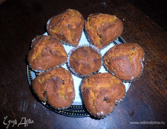 Выпекаем в духовке в течении 35 минут при температуре 180-200 градусов.
Кексы получаются очень вкусные!