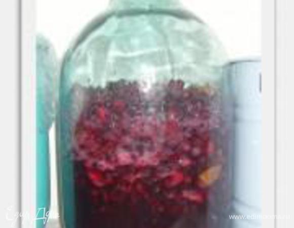 Оставляем настаиваться примерно 14 дней, не закупоривая плотно (иначе, когда будет играть, может начать "стрелять"). Пока ягода настаивается, день через день перемешиваем (если плесневеет снимаем верх ягод).