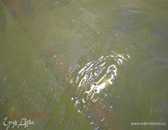 Тесто смазать растопленным маслом.