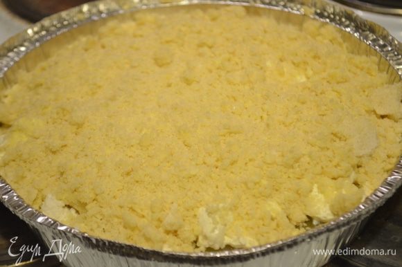 Выложить тесто в разъемную форму для выпечки, смазанную маслом (20-22 см).