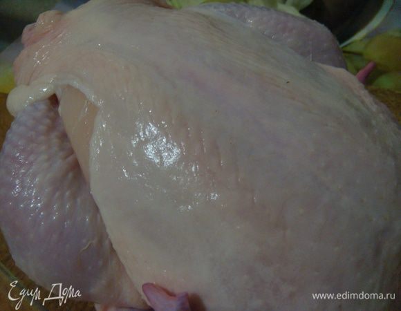 Курочку вымыть, обсушить.