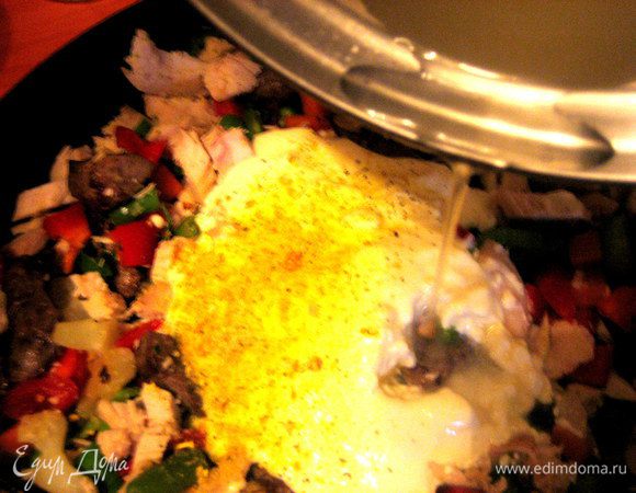 Разбавим бульоном,перемешаем.