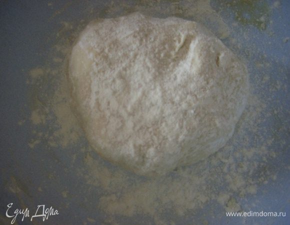 Получается послушное, пластичное, но не липкое тесто. Оставить его подходить на 1 - 1,5 часа.
