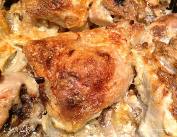 Через 1 ч 30 м убираем фольгу и посыпаем тертым пармезаном.