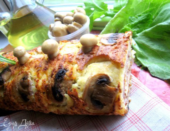 Украшаем маринованными мини грибочками...