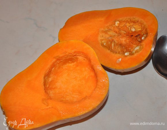 Приготовление:
Тыкву очистить от кожуры, удалить семечки, 