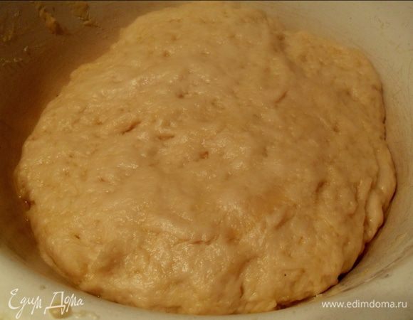 Теперь можно делать пирожки, тесто в процессе приготовления будет ещё расти, так что слишком много теста не берите. 
Начиняйте любыми начинками, какие вам нравятся, я взяла абрикосовое варенье и завернула косичкой.

Выкладываем на противень и смазываем яйцом и отправляем в духовку на 30-40 минут. В итоге у меня получилось 9 не маленьких пирожков, но я брала много теста.

Приятного аппетита!
