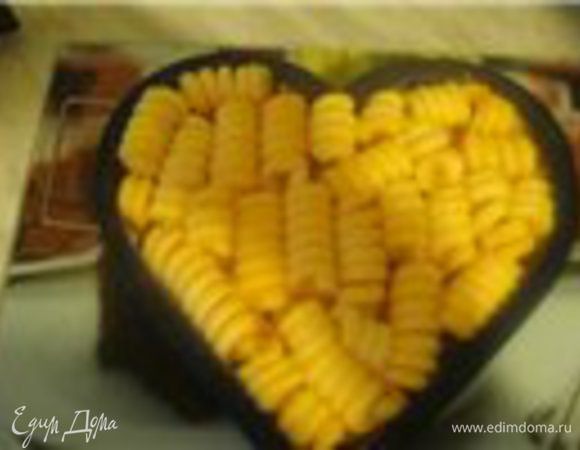 Далее выкладываем наши чудо-завитушки из тыквы.