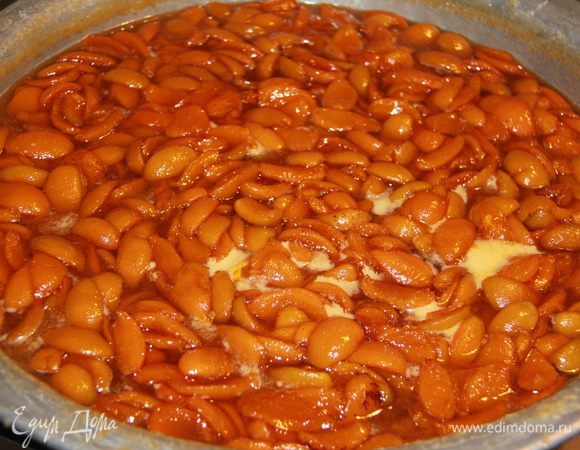 На следующий день вскипятить и проварить от момента закипания 5 минут. Убрать с огня и дать абрикосам полностью остыть (от 6 до 12 часов).