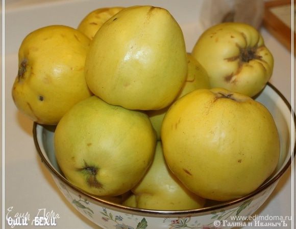 Айва. Лучше выберите ту, которая покрупнее. С мелкой и возни больше и … в общем, мое мнение – лучше взять крупную. И, конечно, никакого экзотического импорта. Только ту, что приехала из Узбекистана. Как выбрать? А по аромату поймете. Та, которая пахнет солнцем, ветром … в общем айвой, а не пластмассой – ту и берите.