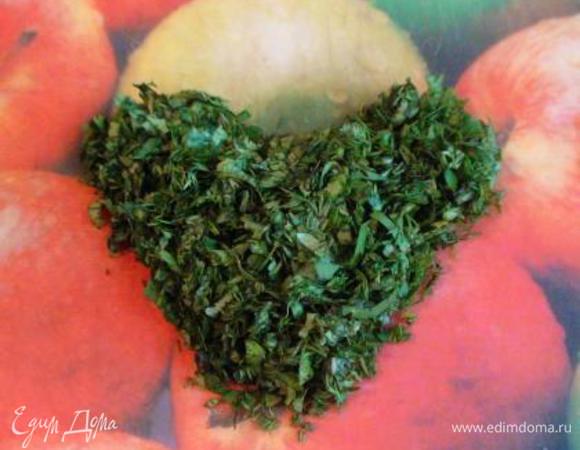 Мелко нарезать (или измельчить в блендере). Смешать.