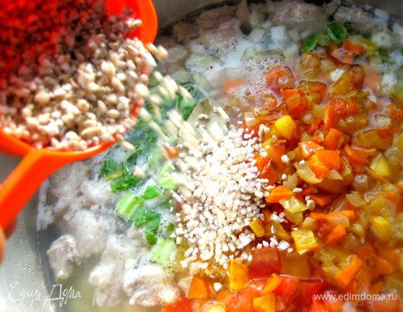 Высыпаем в суп...