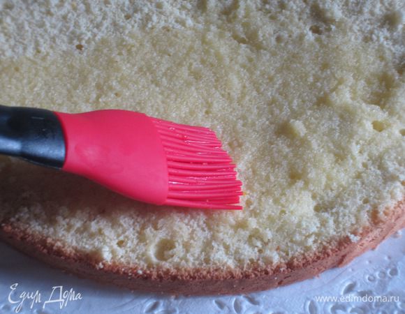 Сборка торта: В разъемную форму положить  корж, хорошо пропитать сиропом....